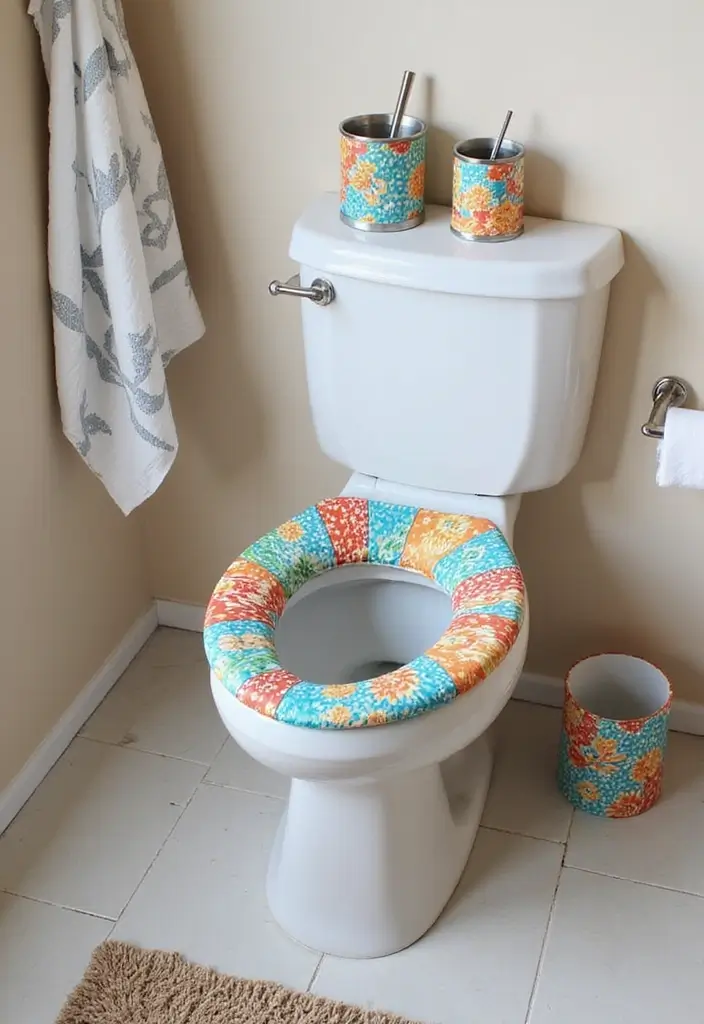 29 Bathroom Toilet Decor Ideas That Add Personality - 2. Quirky Toilet Seat Covers