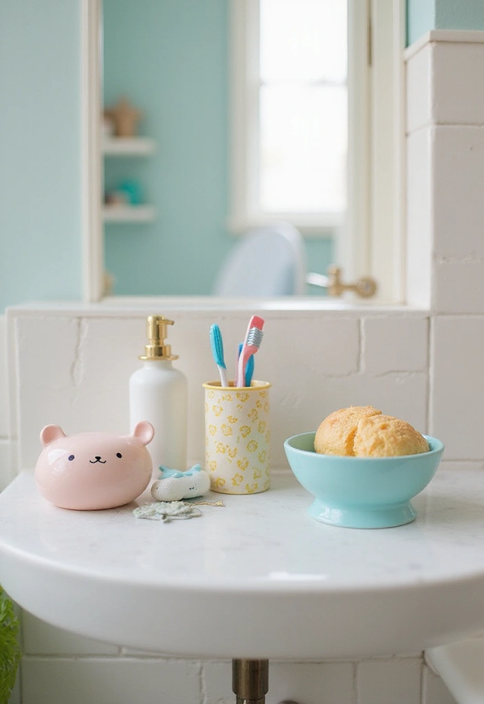 29 Bathroom Toilet Decor Ideas That Add Personality - 20. Whimsical Bath Accessories