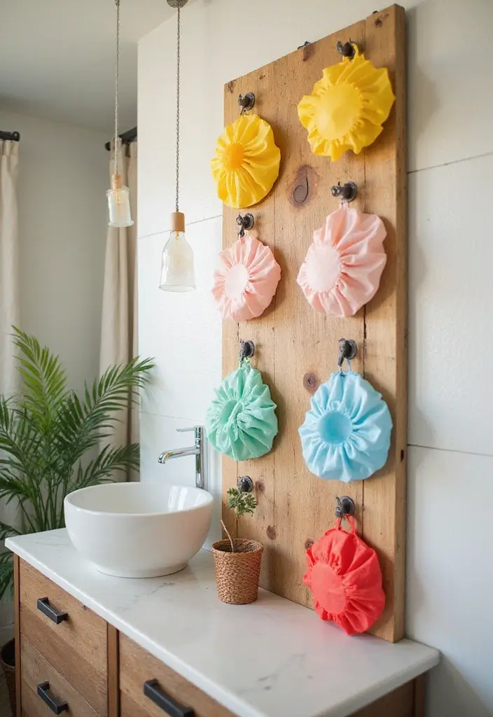 29 Bathroom Toilet Decor Ideas That Add Personality - 26. Reusable Shower Caps