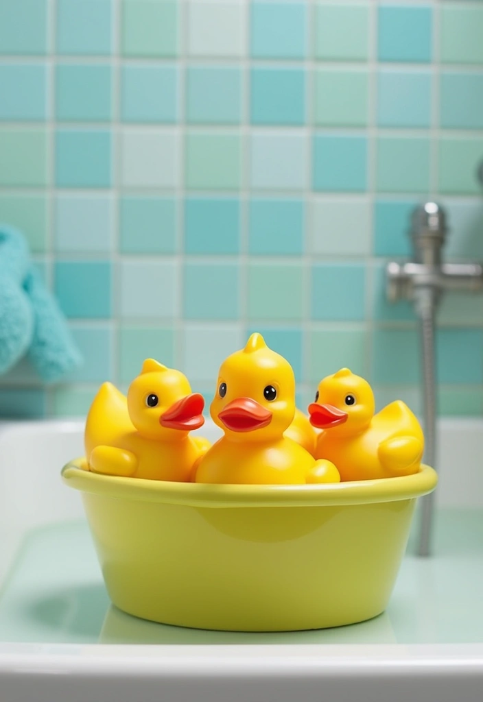 29 Bathroom Toilet Decor Ideas That Add Personality - 27. Playful Bath Toys