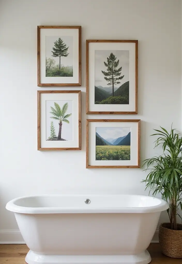 29 Bathroom Toilet Decor Ideas That Add Personality - 7. Eco-Conscious Wall Art