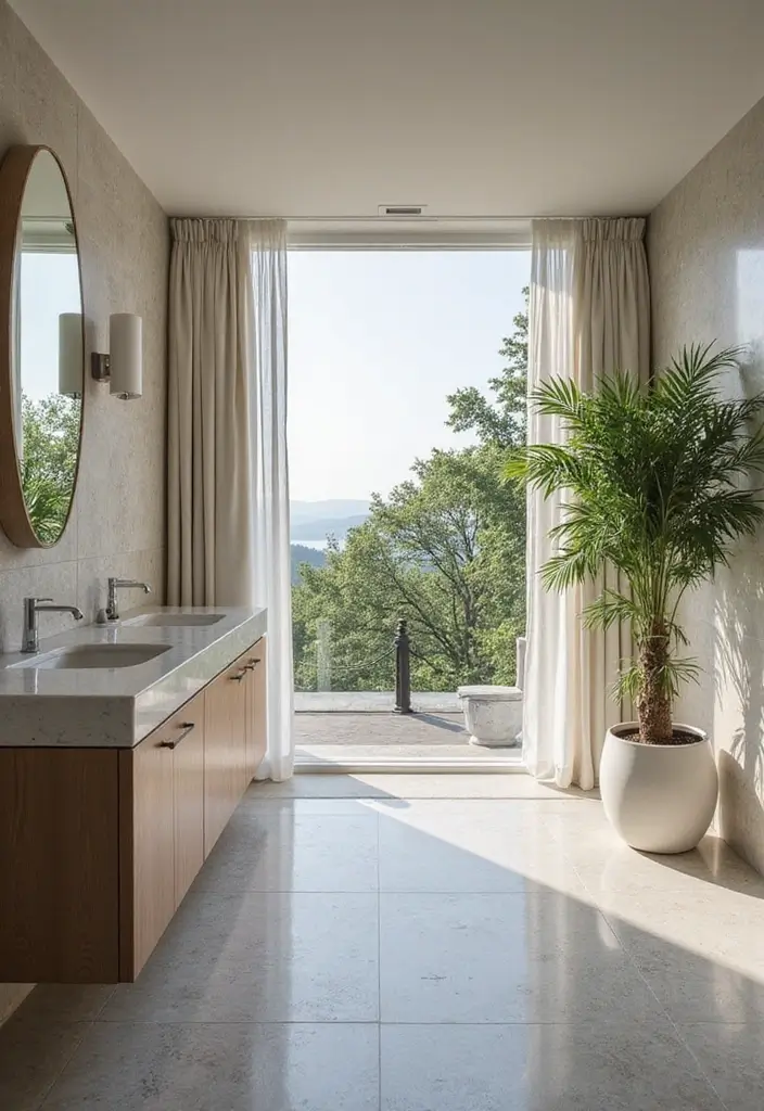 29 On Suite Bathroom Ideas for a Luxurious Master Retreat - 12. Floor-to-Ceiling Windows for Stunning Views
