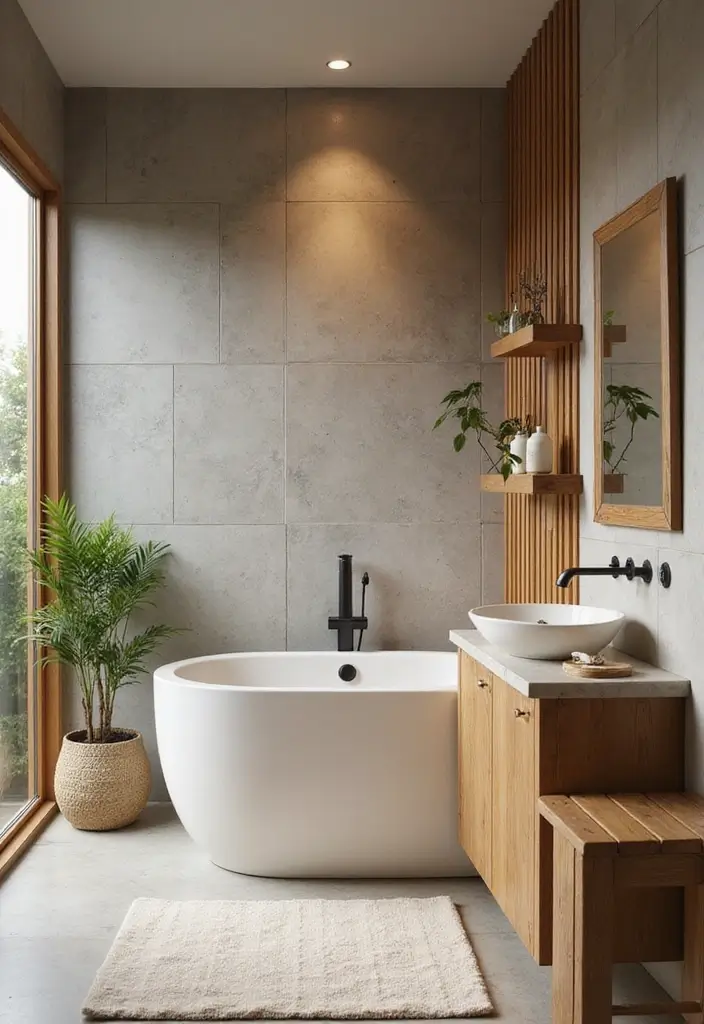 29 On Suite Bathroom Ideas for a Luxurious Master Retreat - 21. Incorporating Sustainable Materials for a Green Bathroom