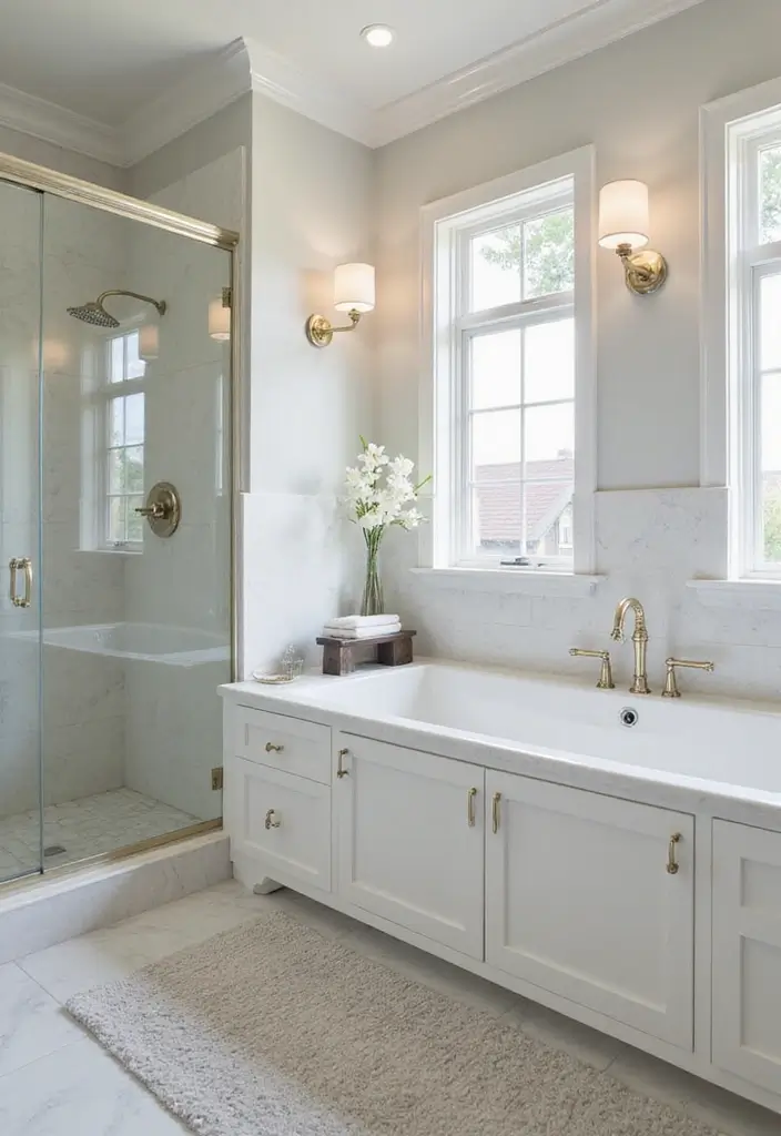 29 On Suite Bathroom Ideas for a Luxurious Master Retreat - 23. Bold Hardware for a Contemporary Edge