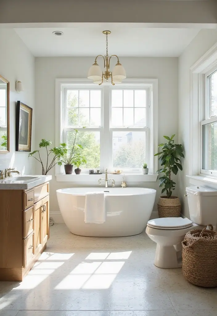29 On Suite Bathroom Ideas for a Luxurious Master Retreat - 5. Natural Light for a Bright and Airy Feel