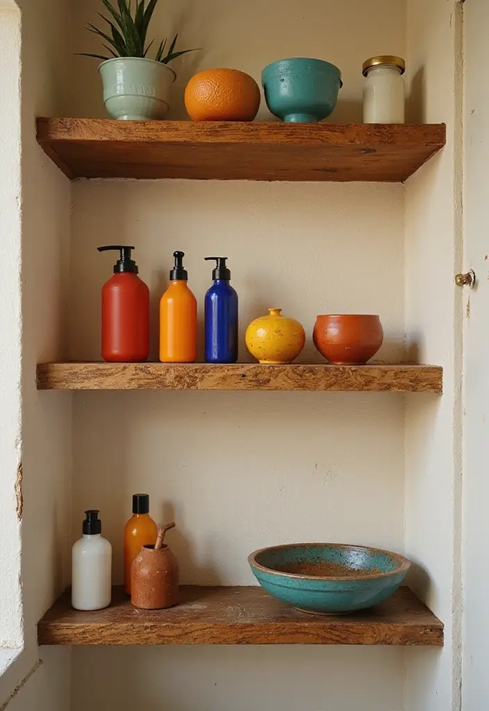 29 Small Indian Bathroom Ideas That Maximize Every Inch - 1. Floating Shelves for Storage