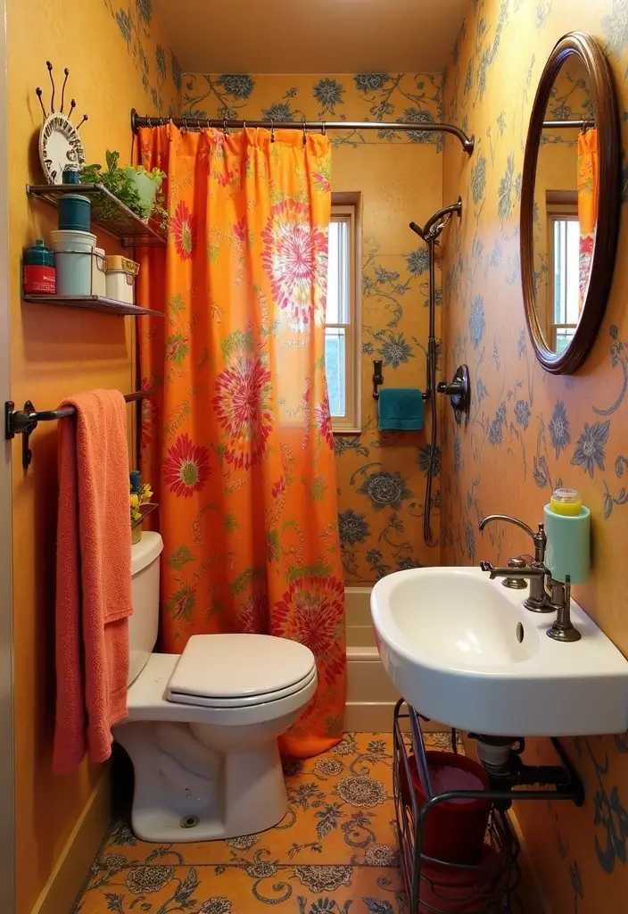29 Small Indian Bathroom Ideas That Maximize Every Inch - 13. Color-Popping Accents
