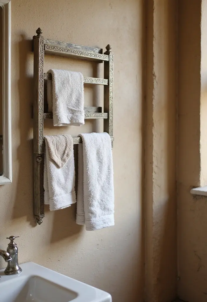 29 Small Indian Bathroom Ideas That Maximize Every Inch - 16. Decorative Towel Racks