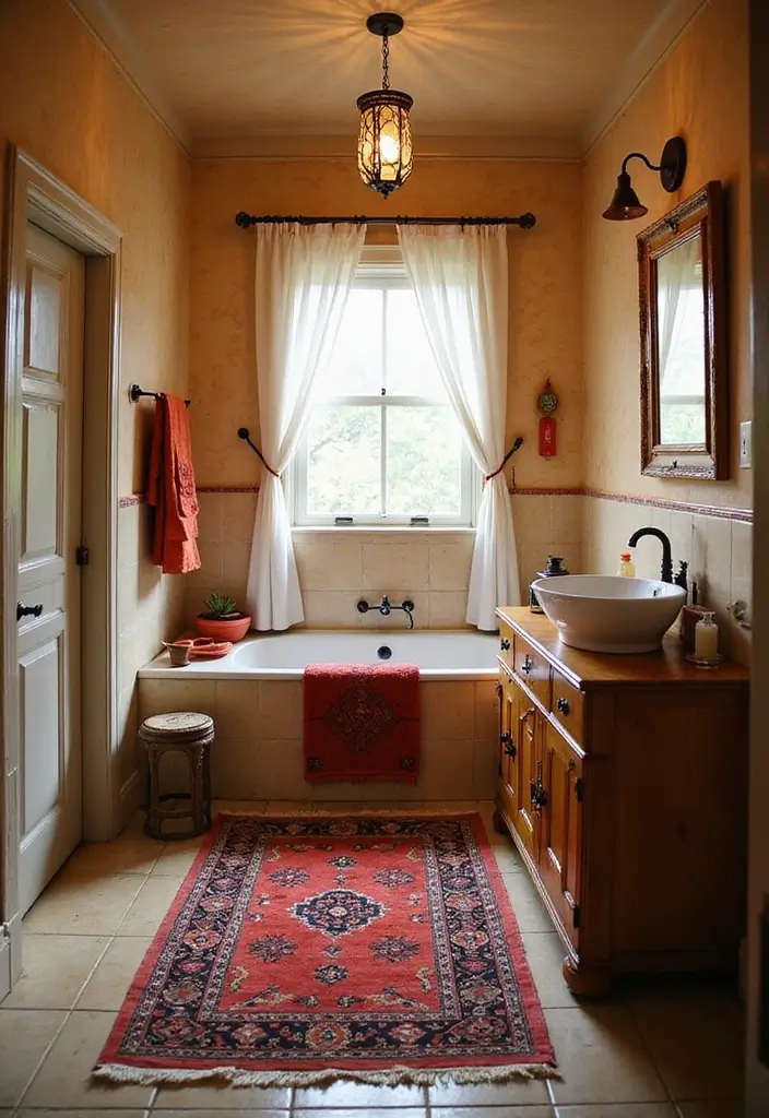 29 Small Indian Bathroom Ideas That Maximize Every Inch - 18. Use Rugs for Warmth