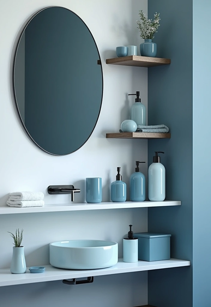29 Ways to Decorate Bathroom Shelves Like a Designer - 20. Go Monochrome