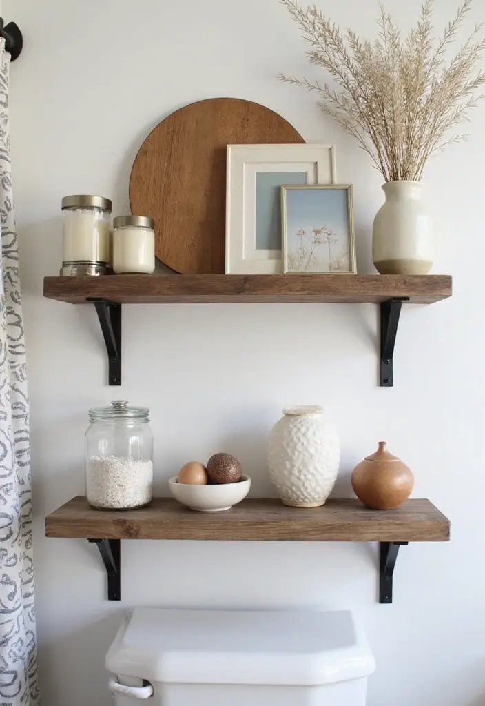 29 Ways to Decorate Bathroom Shelves Like a Designer - 26. Choose the Right Scale