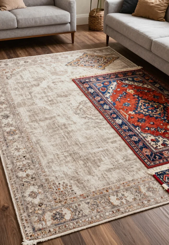 15 Art Decor Living Room Ideas for a Creative Gallery Feel - 9. Layered Rugs for Texture 1