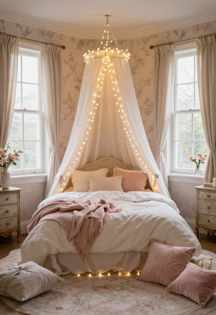 15 Bedroom With Windows on Each Side of Bed Ideas for Perfect Symmetry - 11. Whimsical Fairy-Tale Retreat 1