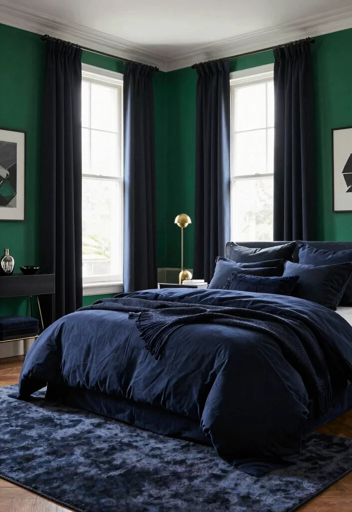 15 Bedroom With Windows on Each Side of Bed Ideas for Perfect Symmetry - 12. Bold and Dramatic 1