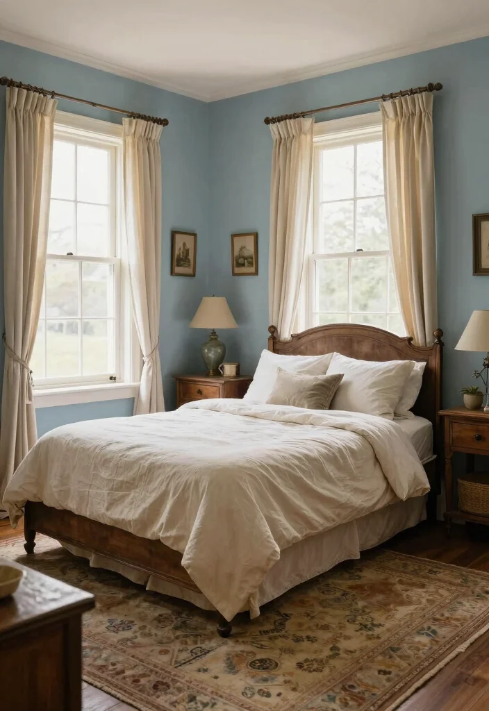15 Bedroom With Windows on Each Side of Bed Ideas for Perfect Symmetry - 13. Vintage Farmhouse Charm 1