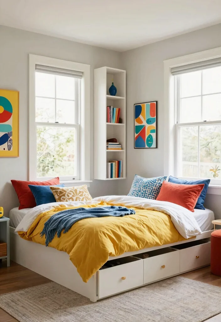 15 Bedroom With Windows on Each Side of Bed Ideas for Perfect Symmetry - 14. Functional Family Space 1