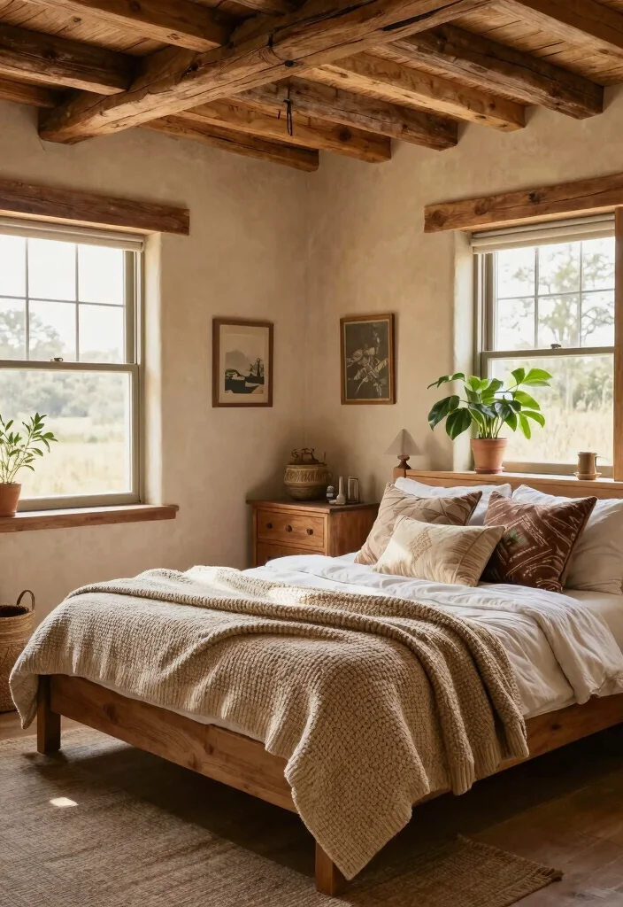 15 Bedroom With Windows on Each Side of Bed Ideas for Perfect Symmetry - 2. Cozy Rustic Retreat 1
