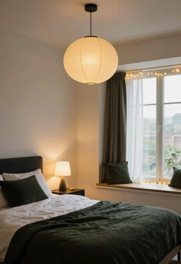 15 Black White and Green Bedroom Ideas: Fresh Modern Edge - 13. Multiple Lighting Sources 1