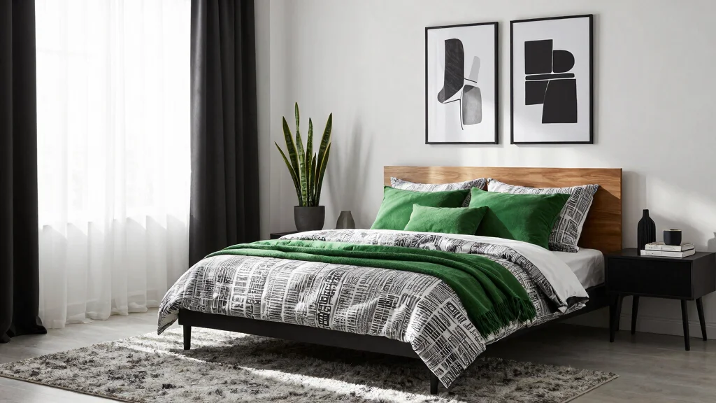 15 Black White and Green Bedroom Ideas: Fresh Modern Edge