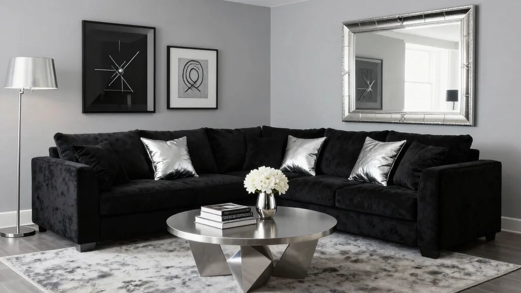 15 Black and Silver Living Room Decor Ideas: Sleek Glam Style