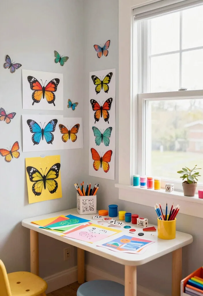 15 Butterfly Bedroom Ideas Kids Will Love - 10. Butterfly-Inspired Art and Crafts 1