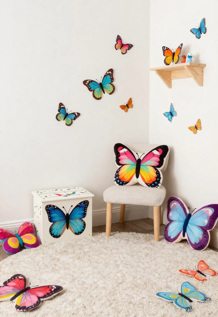 15 Butterfly Bedroom Ideas Kids Will Love - 8. Butterfly Decor Accents 1