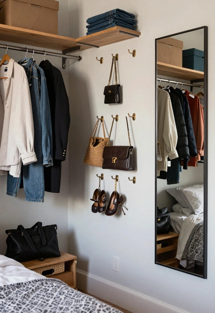 15 Closet Ideas for Small Bedrooms: Smart Space-Saving Storage - 5. Create a Closet Wall 1