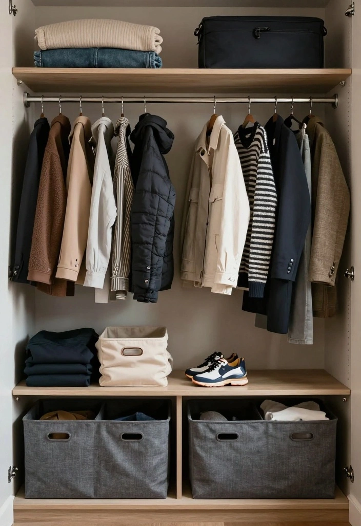 15 Closet Ideas for Small Bedrooms: Smart Space-Saving Storage - 9. Create a Seasonal Rotation 1