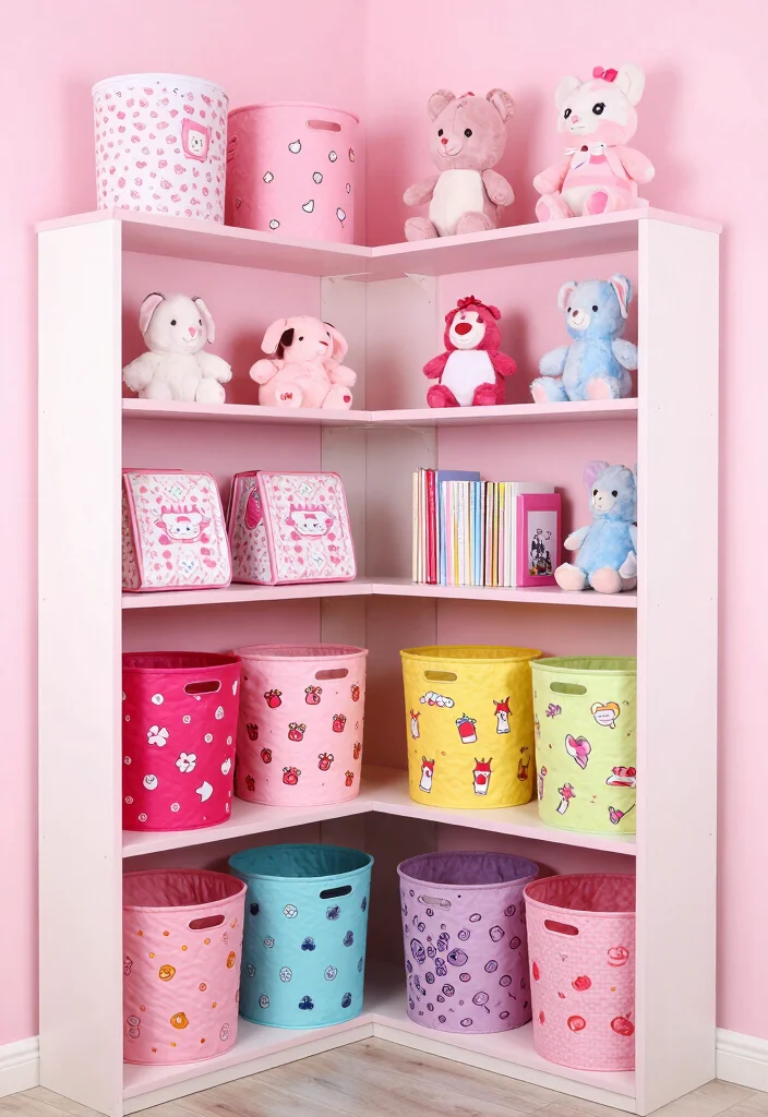 15 Girly Pink Bedroom Princesses Ideas: Cute and Whimsical - 8. Adorable Storage Solutions 1
