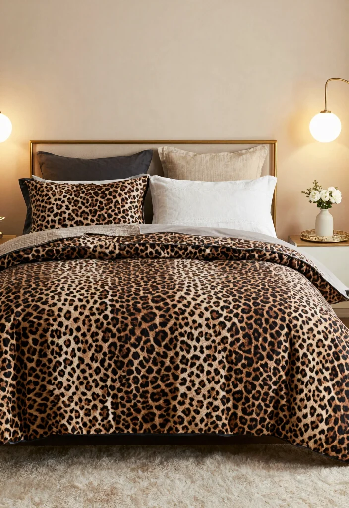15 Leopard Print Bedroom Ideas Bold Glam Style - 1. Leopard Print Bedding for a Bold Statement 1