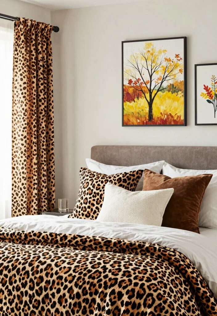 15 Leopard Print Bedroom Ideas Bold Glam Style - 13. Seasonal Updates with Leopard Print 1