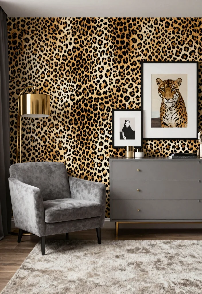 15 Leopard Print Bedroom Ideas Bold Glam Style - 2. Accent Walls to Roar About 1