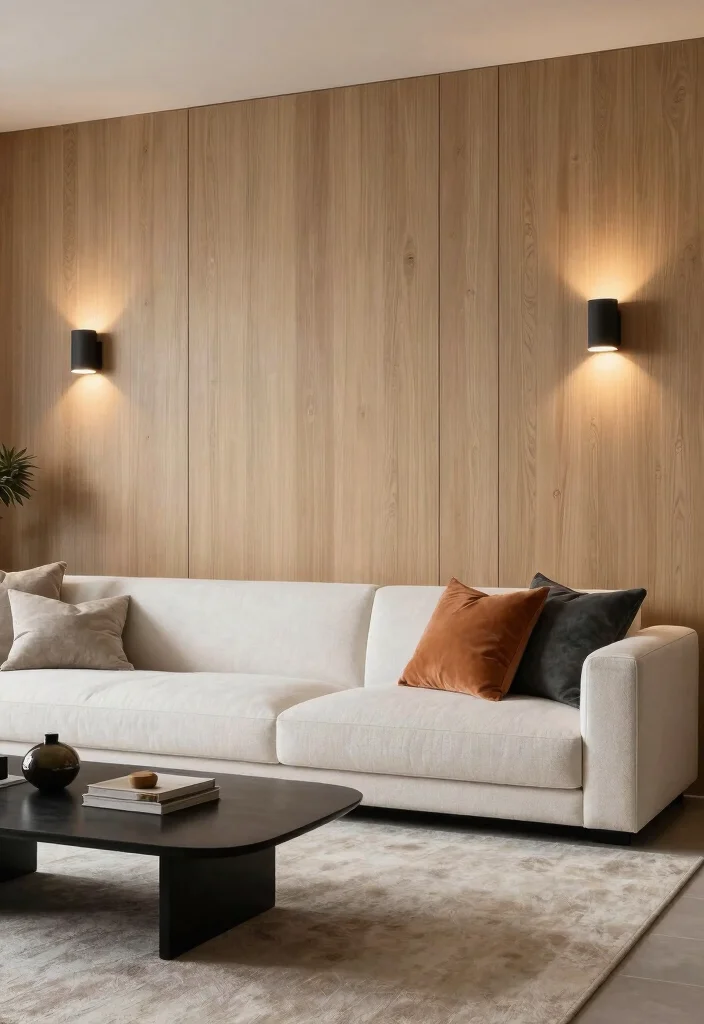 15 Living Room Sofa Wall Design Ideas Balanced Focal Points - 3. Textured Wall Panels 1