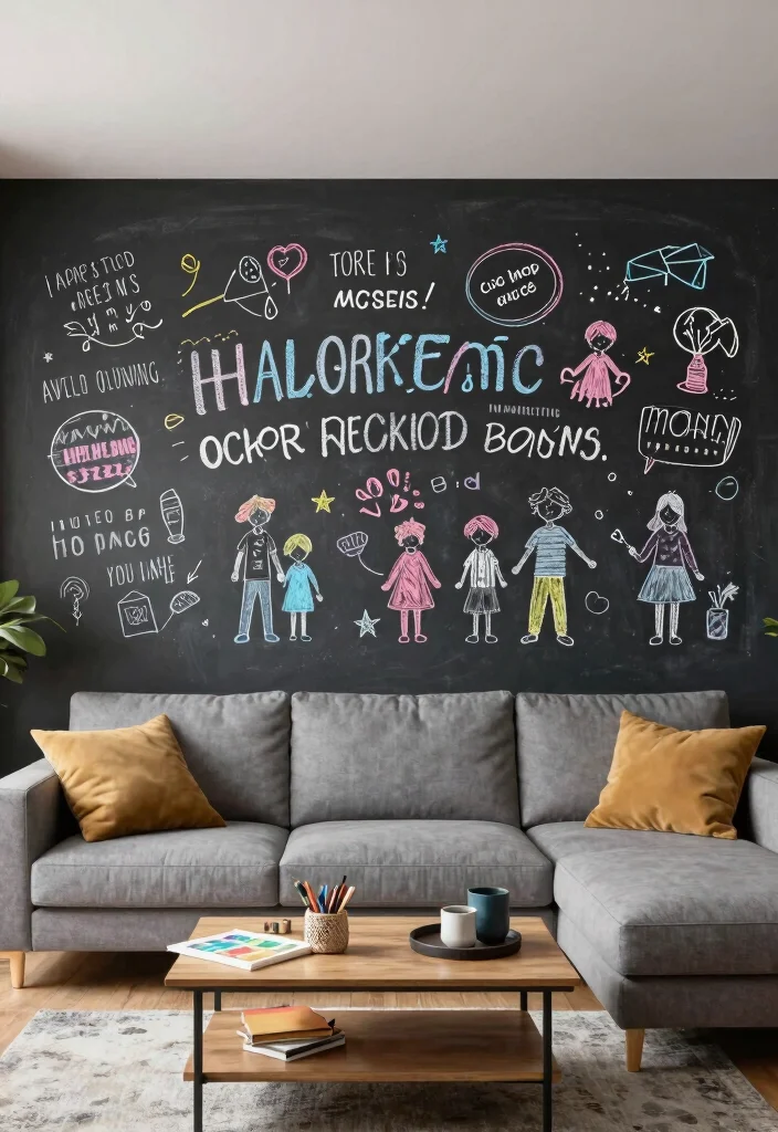 15 Living Room Sofa Wall Design Ideas Balanced Focal Points - 9. Interactive Wall Art 1