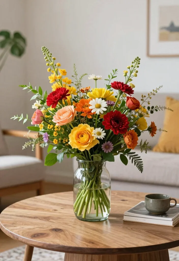 15 Living Room Table Ideas Functional Centerpieces - 10. Seasonal Floral Arrangements 1