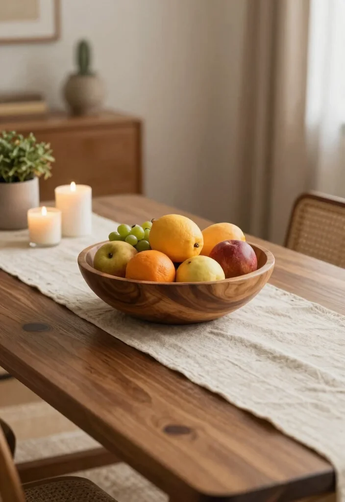 15 Living Room Table Ideas Functional Centerpieces - 14. Decorative Wooden Bowls 1