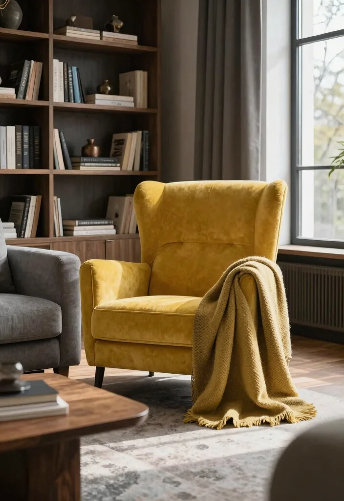 15 Mustard Living Room Decor Ideas: Warm Bold Accents - 5. Mustard Furniture 1
