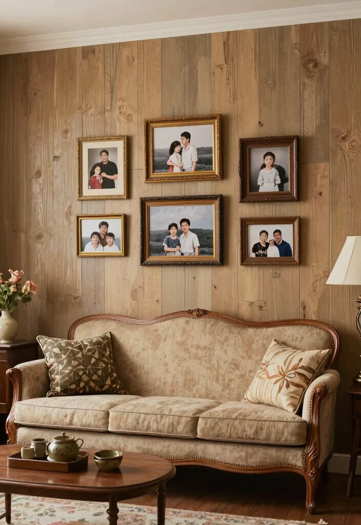 15 PVC Wall Design for Living Room Ideas Modern and Affordable - 10. Vintage-Inspired Panels 1