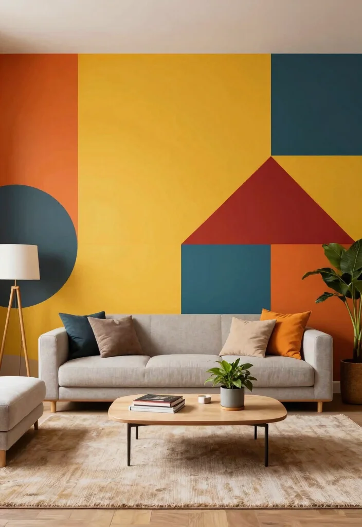 15 PVC Wall Design for Living Room Ideas Modern and Affordable - 2. Bold Geometric Designs 1