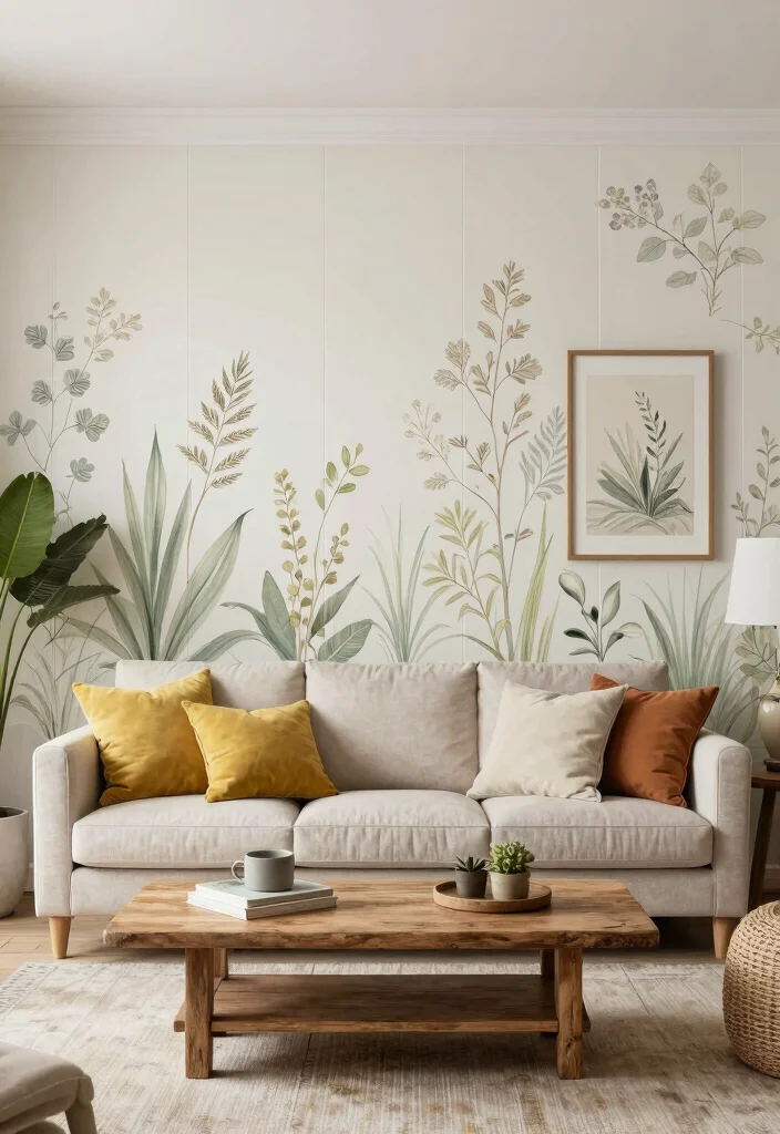 15 PVC Wall Design for Living Room Ideas Modern and Affordable - 7. Nature Motifs and Patterns 1
