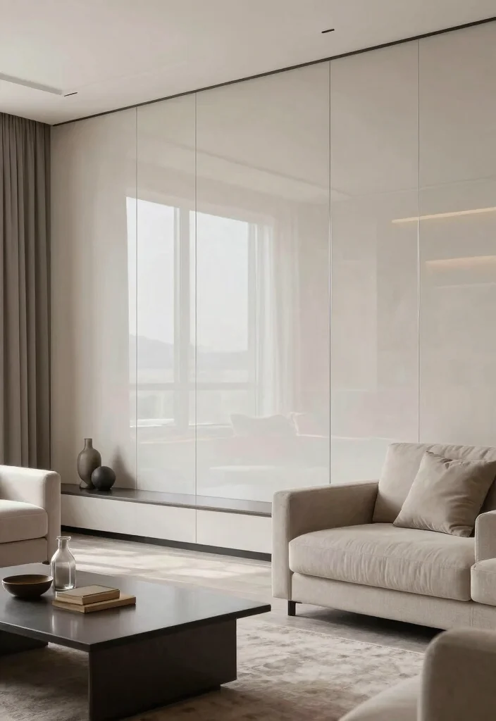 15 PVC Wall Design for Living Room Ideas Modern and Affordable - 9. Sleek and Glossy Finishes 1