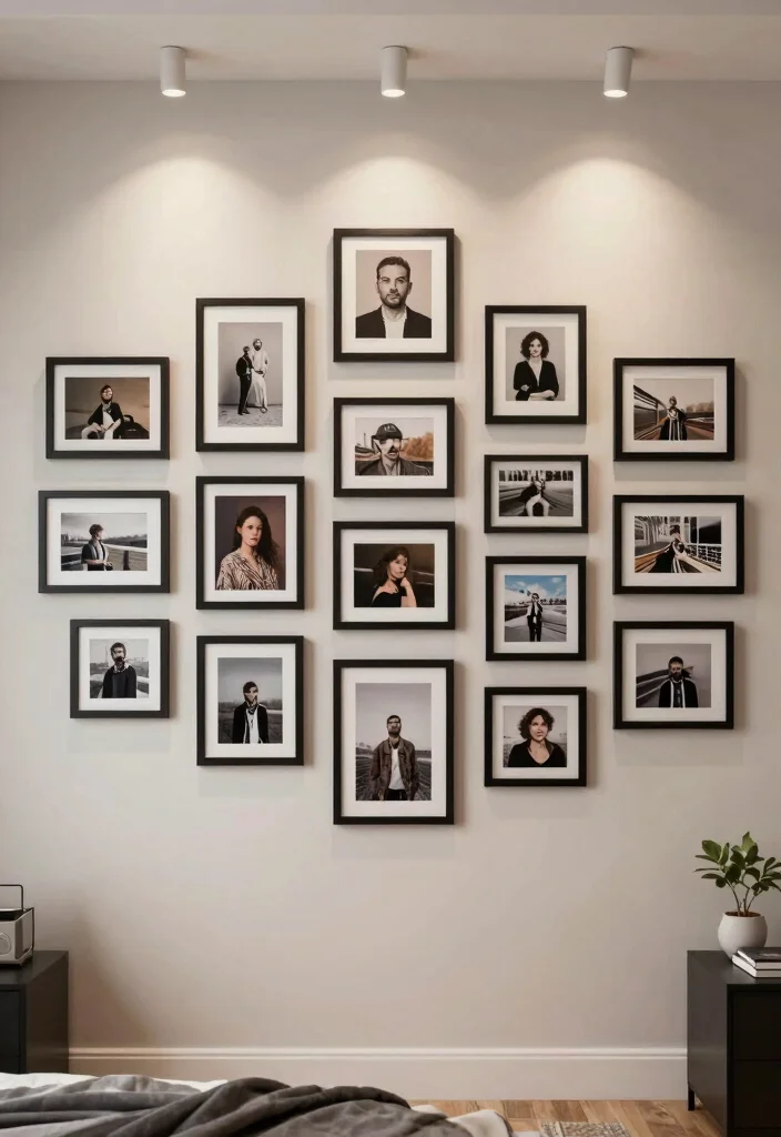 15 Photo Wall Collage Bedroom Ideas: Personal and Trendy - 15. DIY Art Gallery 1