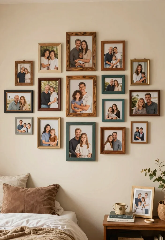15 Photo Wall Collage Bedroom Ideas: Personal and Trendy - 5. Family Connection 1