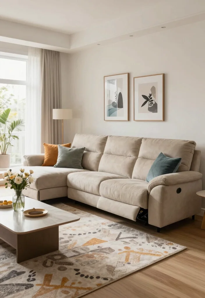 15 Reclining Sofa Living Room Layout Ideas: Comfort First - 1. L-Shaped Sophistication 1