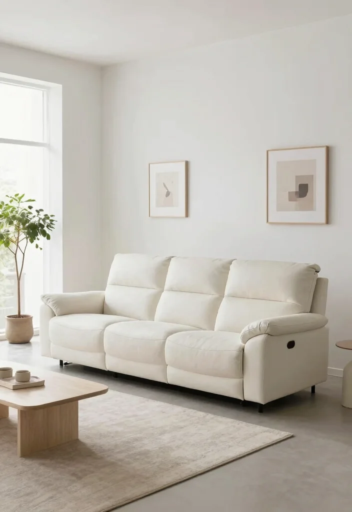 15 Reclining Sofa Living Room Layout Ideas: Comfort First - 11. Minimalist Magic 1