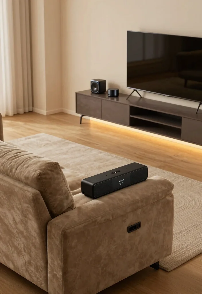 15 Reclining Sofa Living Room Layout Ideas: Comfort First - 12. Integrated Technology 1