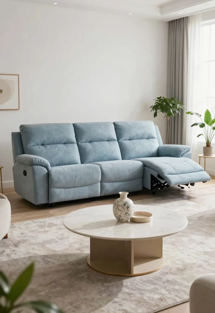 15 Reclining Sofa Living Room Layout Ideas: Comfort First - 14. Curved Elegance 1