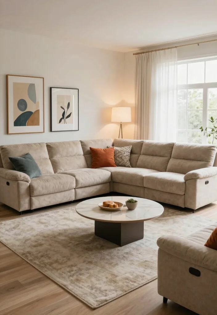 15 Reclining Sofa Living Room Layout Ideas: Comfort First - 7. Elegant Sectionals 1
