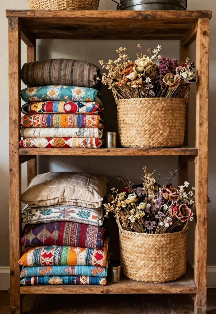 15 Shelf Decor Living Room Vintage Ideas: Timeless Styling - 1. Layered Textures 1