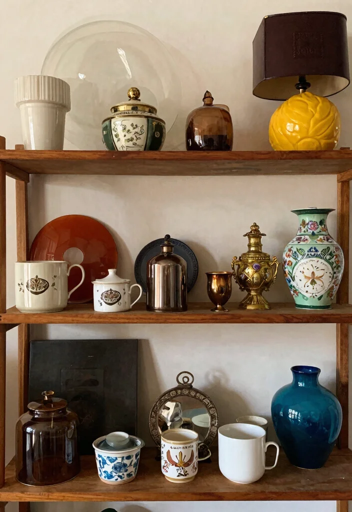 15 Shelf Decor Living Room Vintage Ideas: Timeless Styling - 12. Mix and Match Styles 1